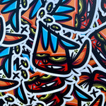 Mirrored faces of sticky Headcases